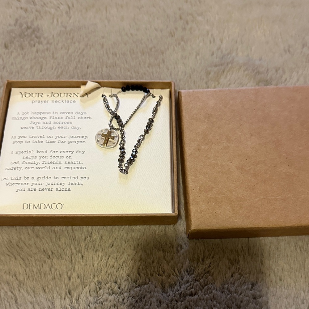 Demdaco Black and Silver Cross Necklace